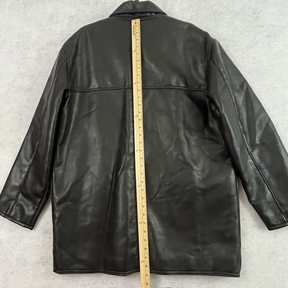 Alta V Moda Italian Leather Coat Mens Size 44 Black Quilted Lined Italy NWT - Picture 5 of 13